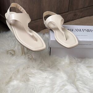 Dream Pairs Women's Ivory Slingback Thong Sandals